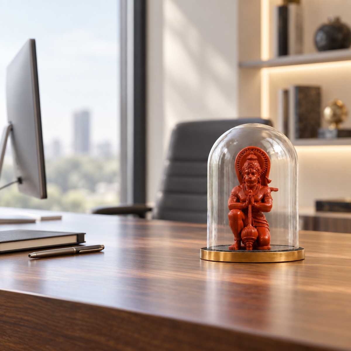 Mahabali Hanuman idol by ANOKA on a contemporary office desk