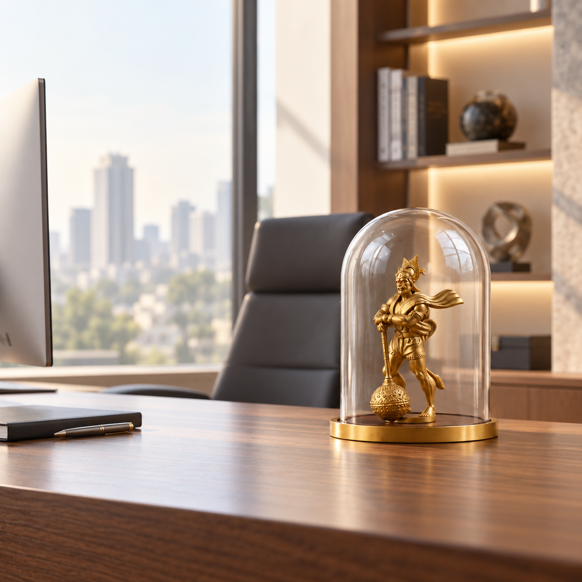 ANOKA Pawanputra Hanuman idol on a modern office desk