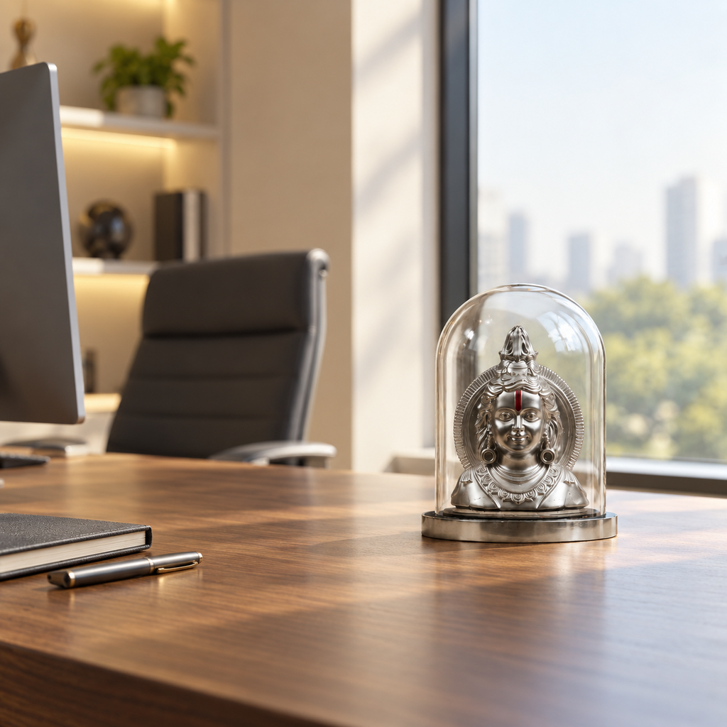Shreevadan Ram idol by ANOKA on a contemporary office desk